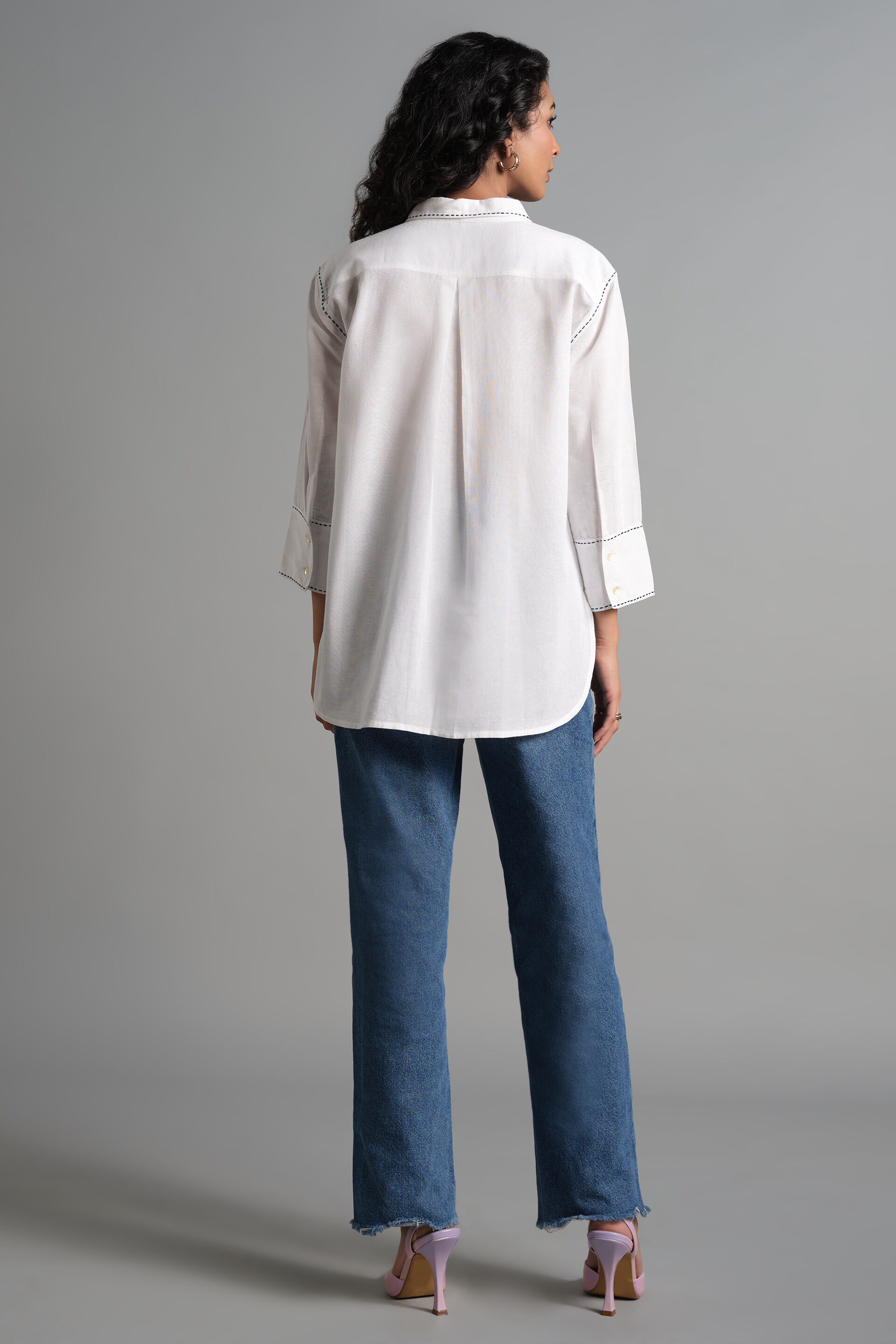 Nelsa White Shirt, White, image 4